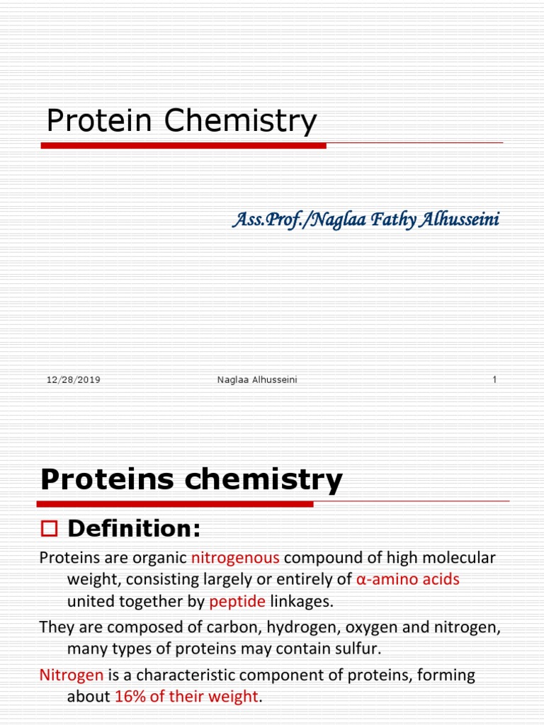 Overview of Protein Chemistry | PDF | Amino Acid | Proteins