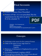 Schedule VI To Companies Act Formats - Balance Sheet Prescribed P & L A/c Not Prescribed, But Requirements Given in part-II