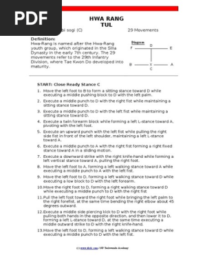 Hwa Rang Pattern Pdf Individual Sports Combat Sports