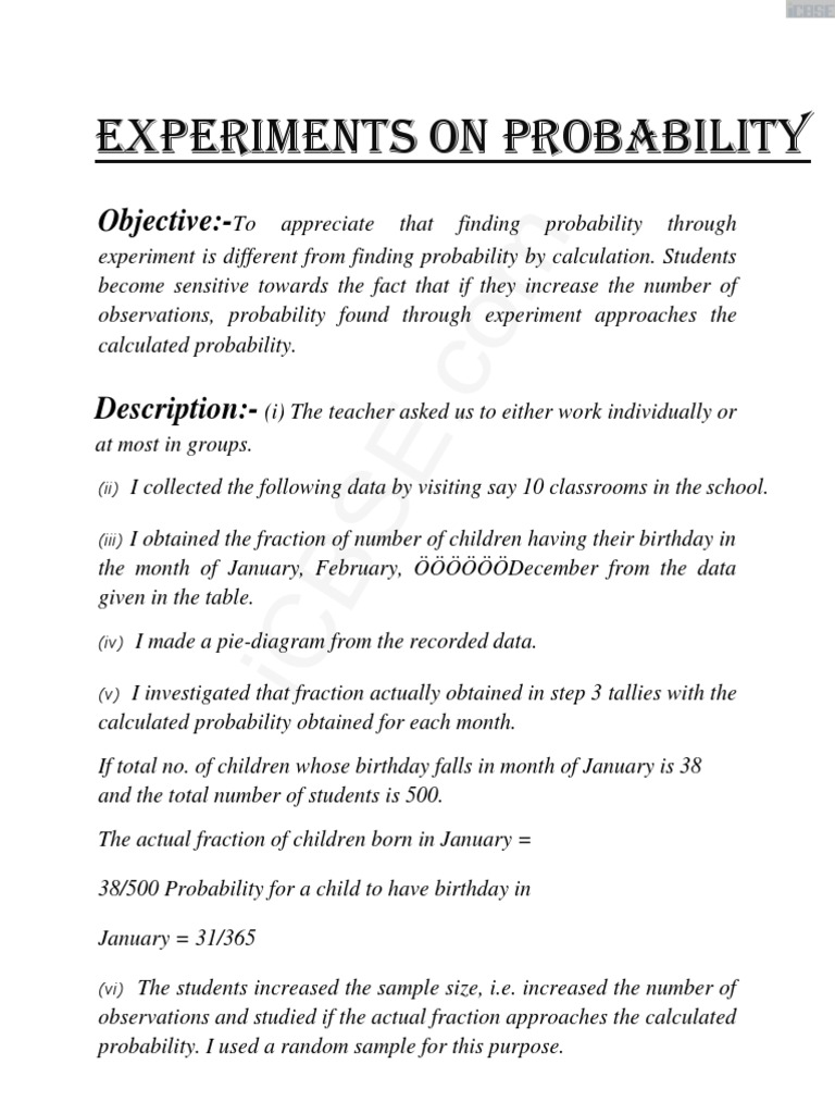 Probability | PDF | Probability | Experiment