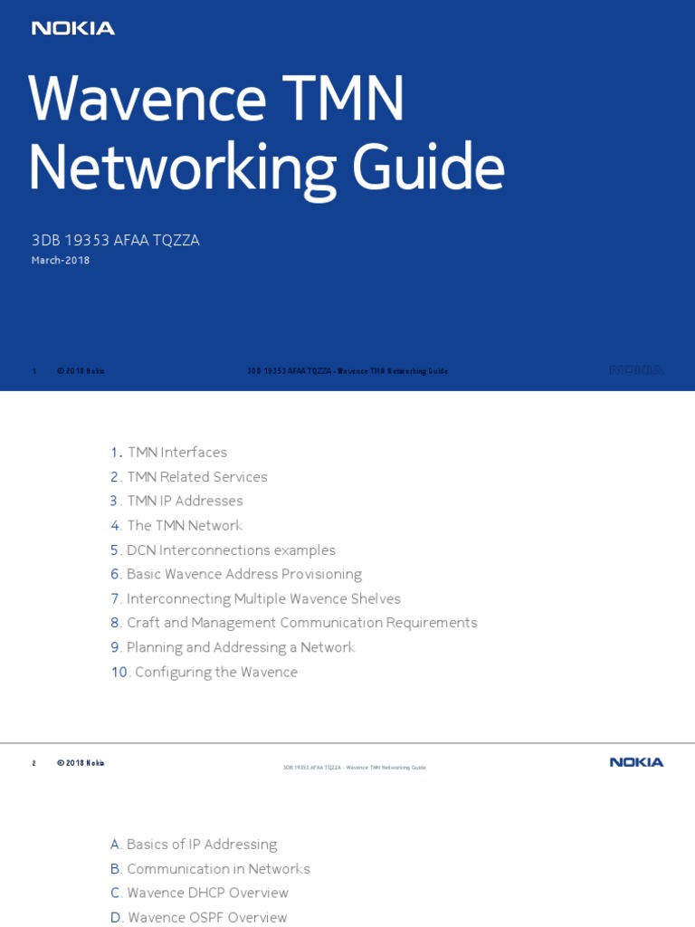 Wavence TMN Networking Guide PDF Computer Network I Pv6