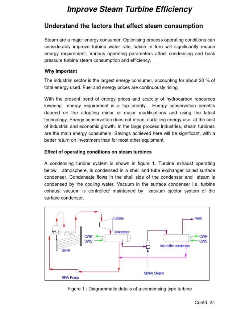 Improve Steam Turbine Efficiency PDF | PDF | Steam | Efficient Energy Use