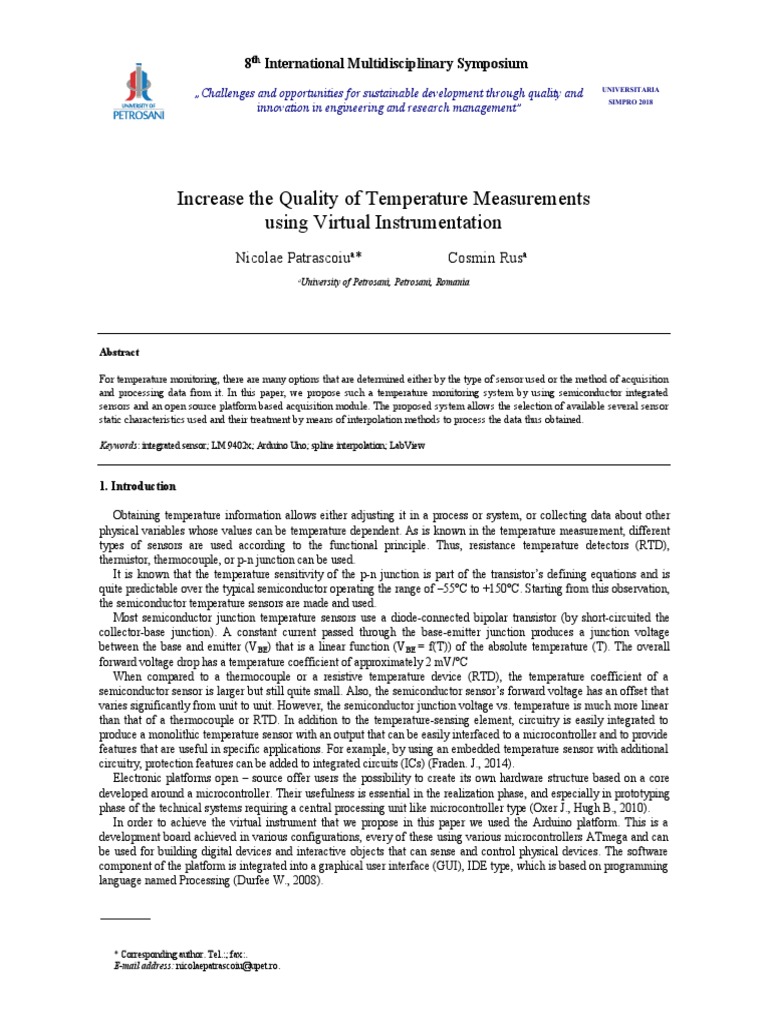 Enhance Temperature Measurement with Arduino | PDF | Sensor ...