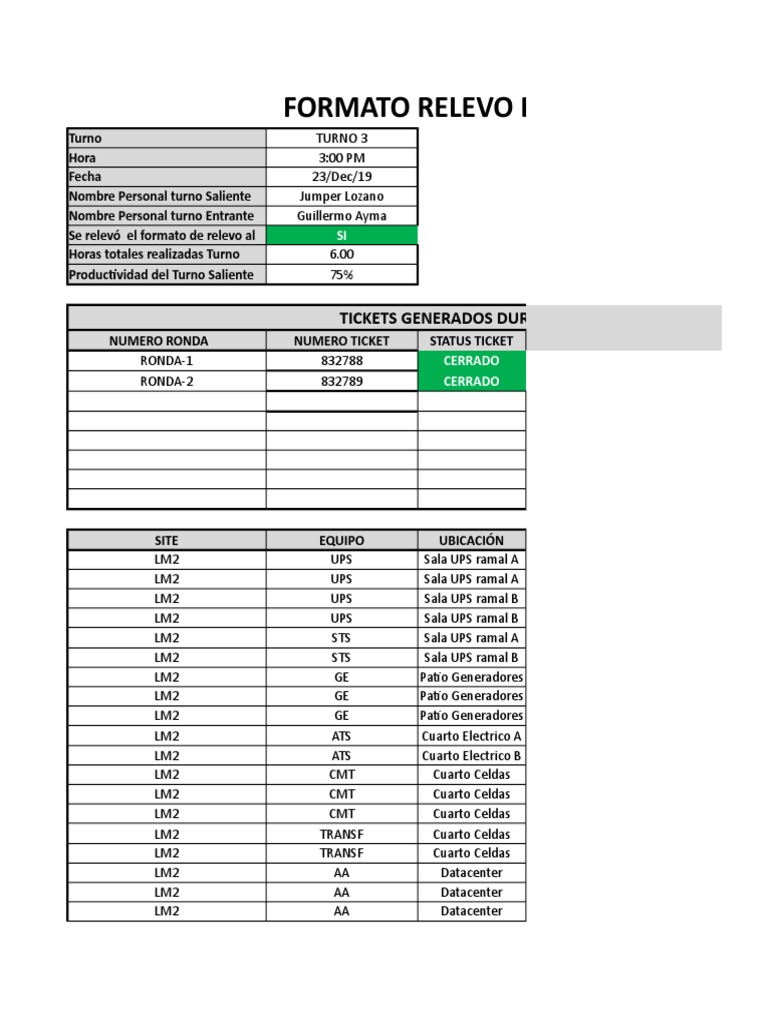 Reporte de Turno LM2 PDF Cantidades fisicas Cantidad
