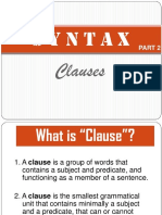 Syntax Clauses
