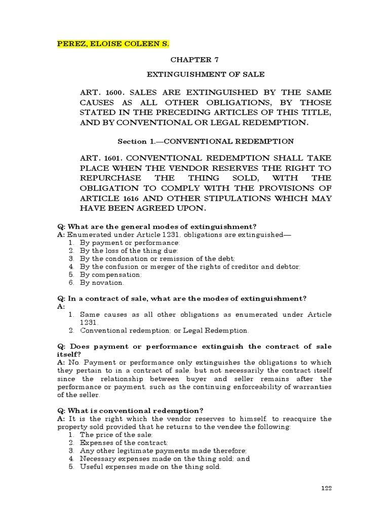 Extinguishment of Sale Overview | PDF | Mortgage Law | Foreclosure