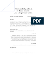 MENDONÇA, Helder Ferreira De. A Teoria Da Independência Do Banco Central - Uma Interpretação Crítica