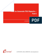 How To Generate FSG Reports Part I