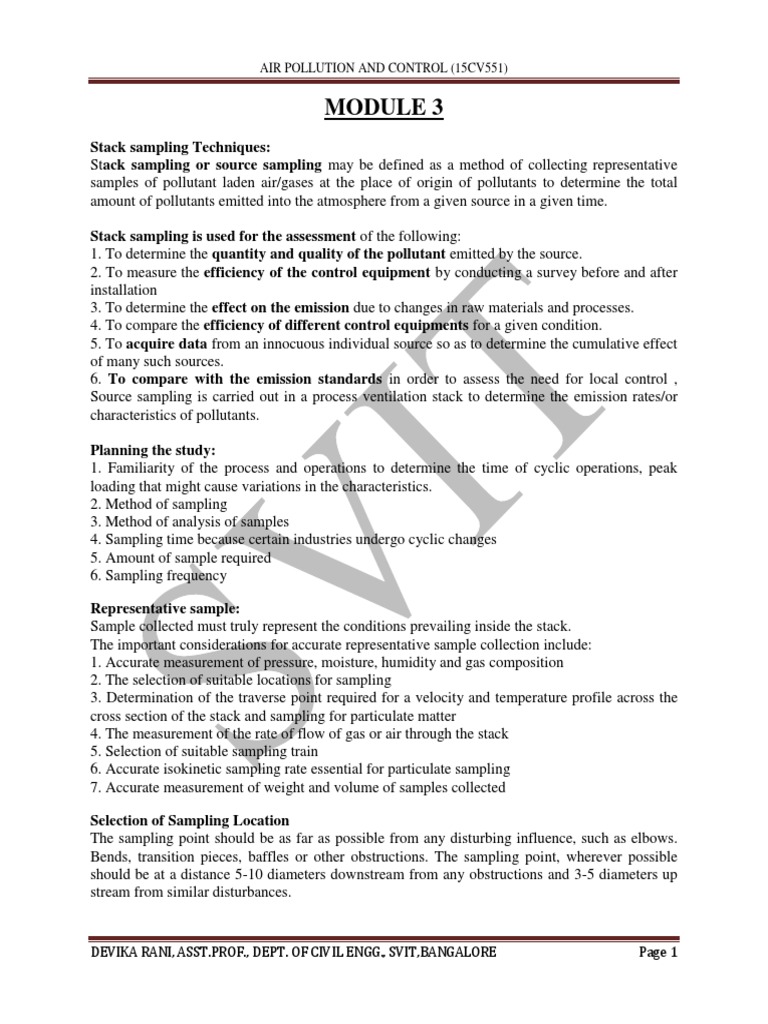 Stack Sampling Techniques for Air Pollution | PDF | Air Pollution ...