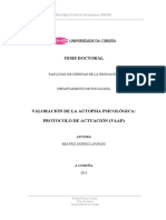 Valoración de La Autopsia Psicológica. Protocolo de Actuación (VAAP) - Tesis PDF