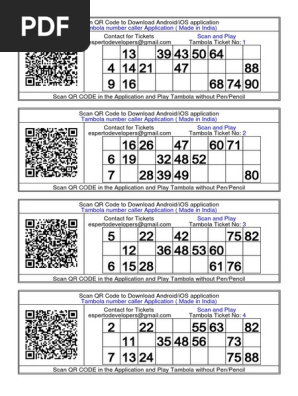 Printable Bingo Tickets