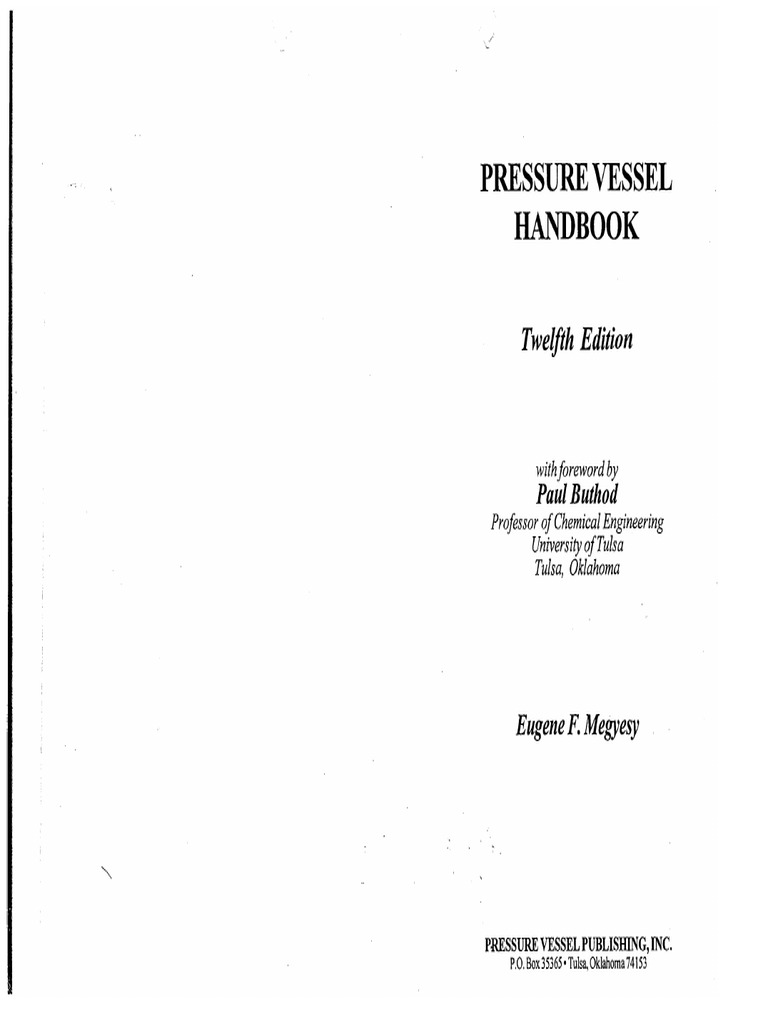 Eugene F Megyesy Pressure Vessel Handbook 12th Edition PDF | PDF