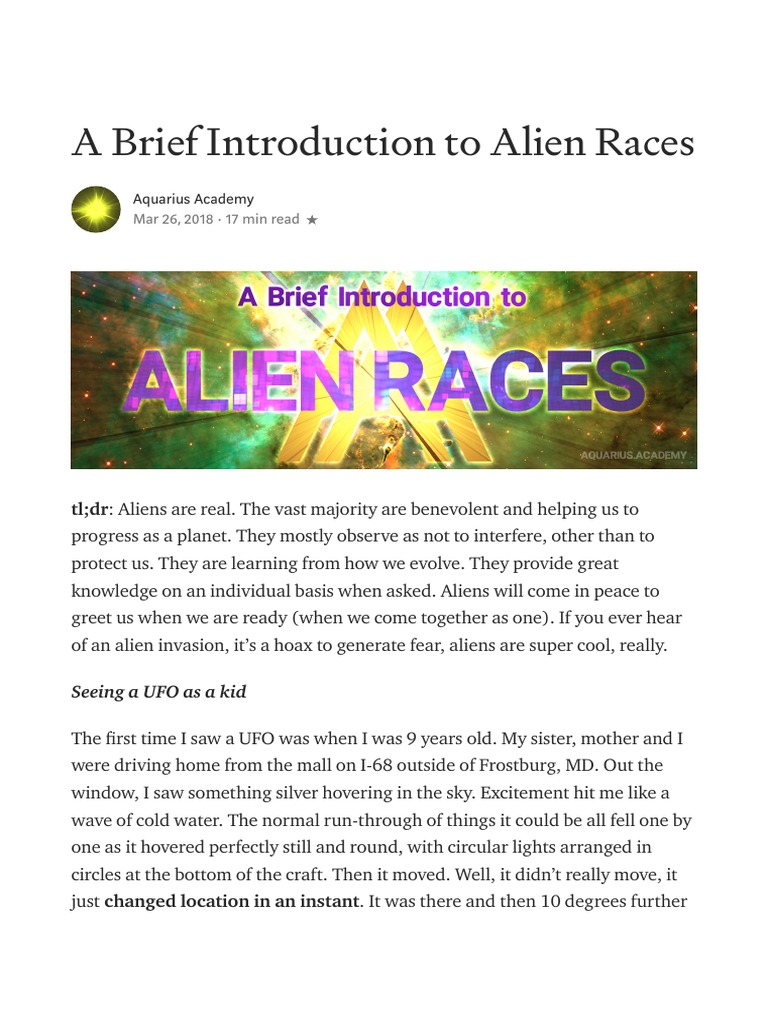 Overview of Humanoid Alien Races | PDF | Extraterrestrial Life | Science