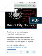 BRISTOL COUNCIL - HOUSEHOLD UPDATE SERVICE