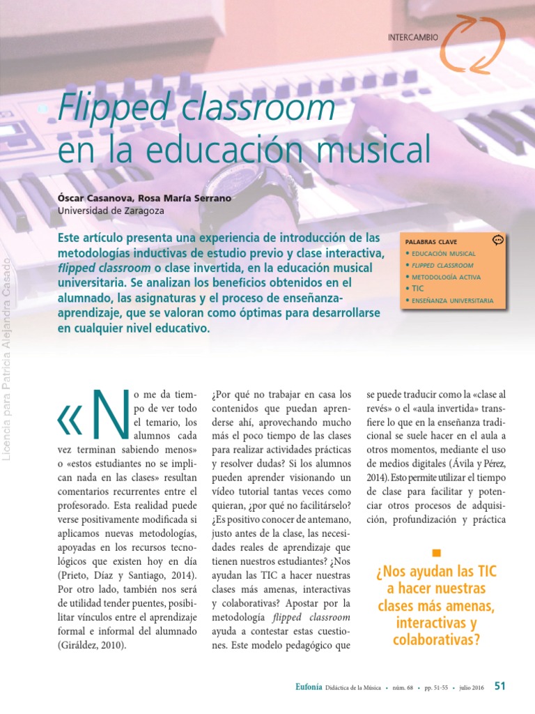 Flipped Classroom en La Educacion Musical | PDF | Teoría de la ...