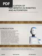 Application of Mathematics in Robotics and Automation