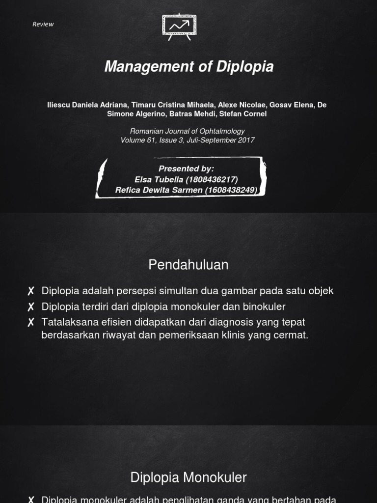 Pengelolaan Diplopia: Tipe dan Terapi | PDF