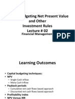 capital budget evaluation NPV IRR