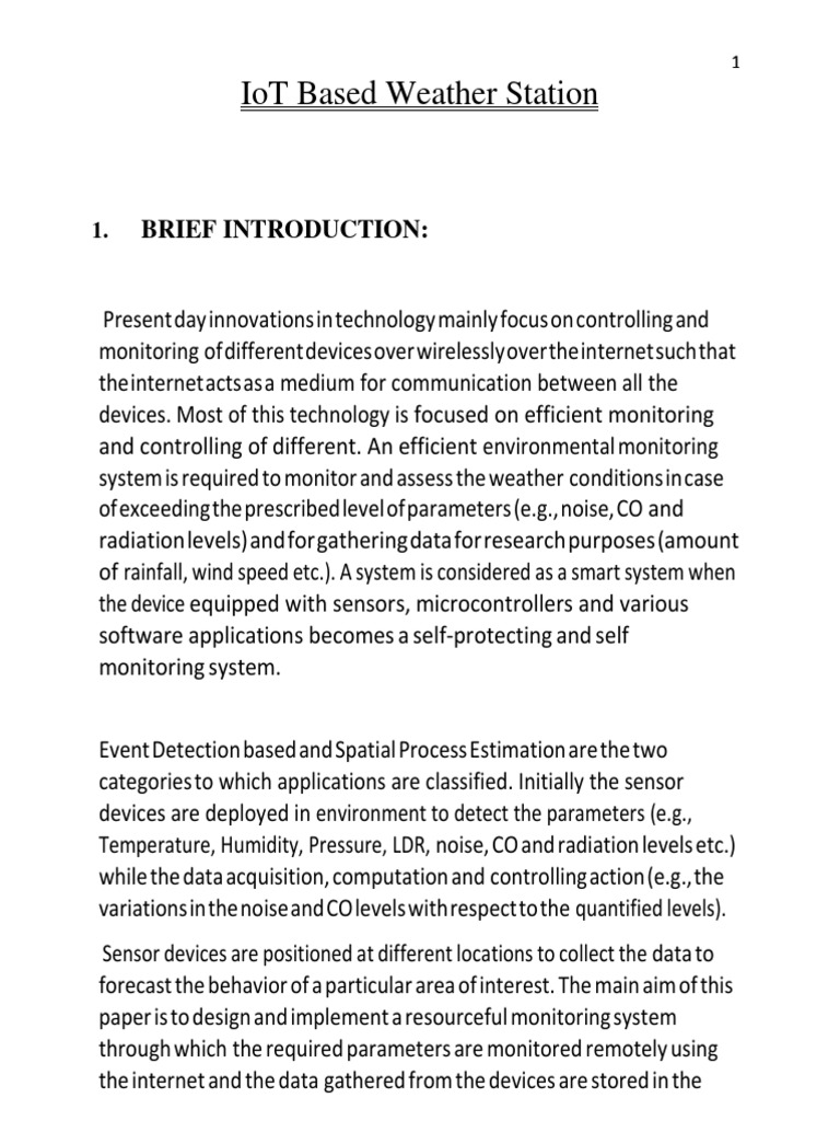 IoT Weather Station Monitoring System | PDF | Environmental Monitoring ...