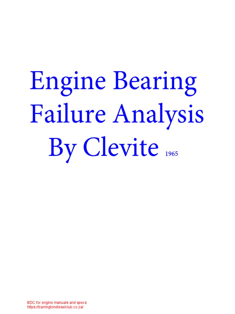 Engine Bearing Failure Analysis PDF PDF Bearing (Mechanical) Wear