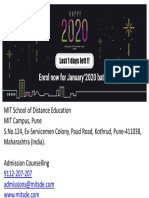 Enrol Now For January 2020 Batch