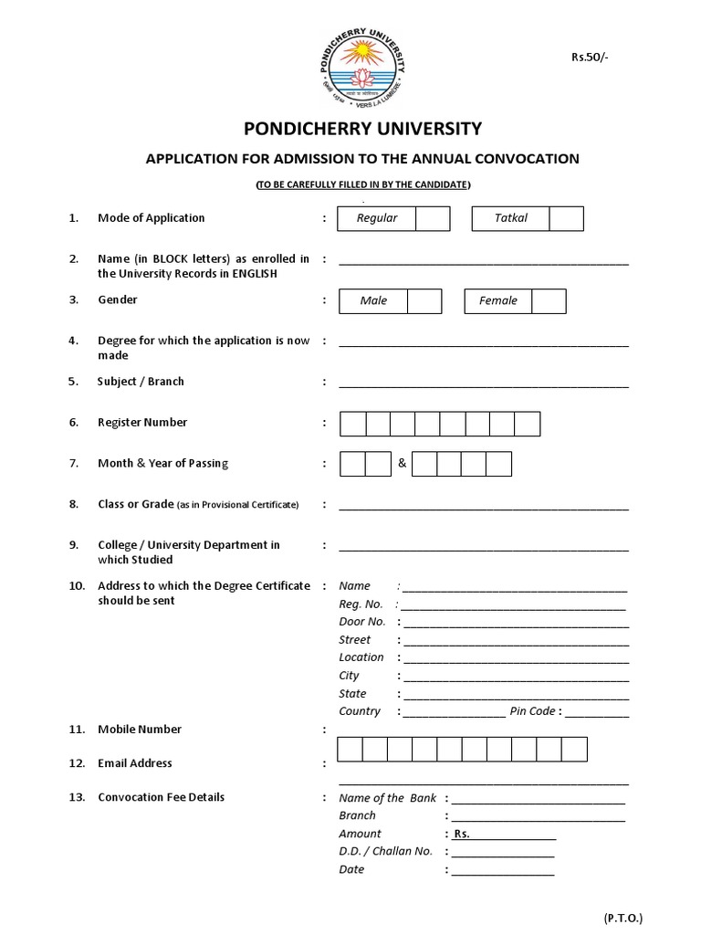 Convocation Application Form 2025 | PDF | Postgraduate Education ...