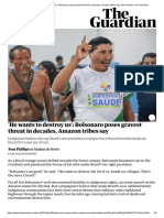 He Wants To Destroy Us' - Bolsonaro Poses Gravest Threat in Decades, Amazon Tribes Say