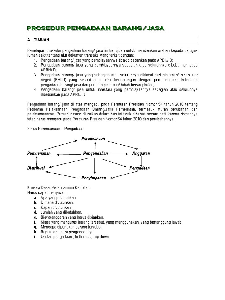 Prosedur Pengadaan Barang dan Jasa | PDF