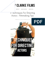 5 Techniques For Directing Actors - Film PDF