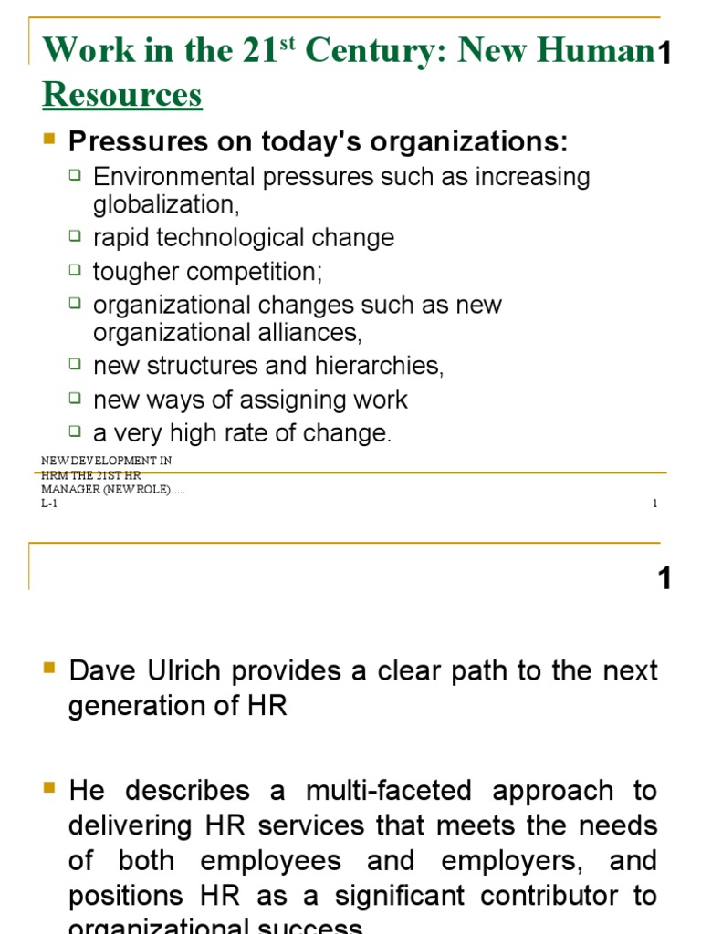 Evolving Roles of HR in the 21st Century | PDF | Human Resource ...