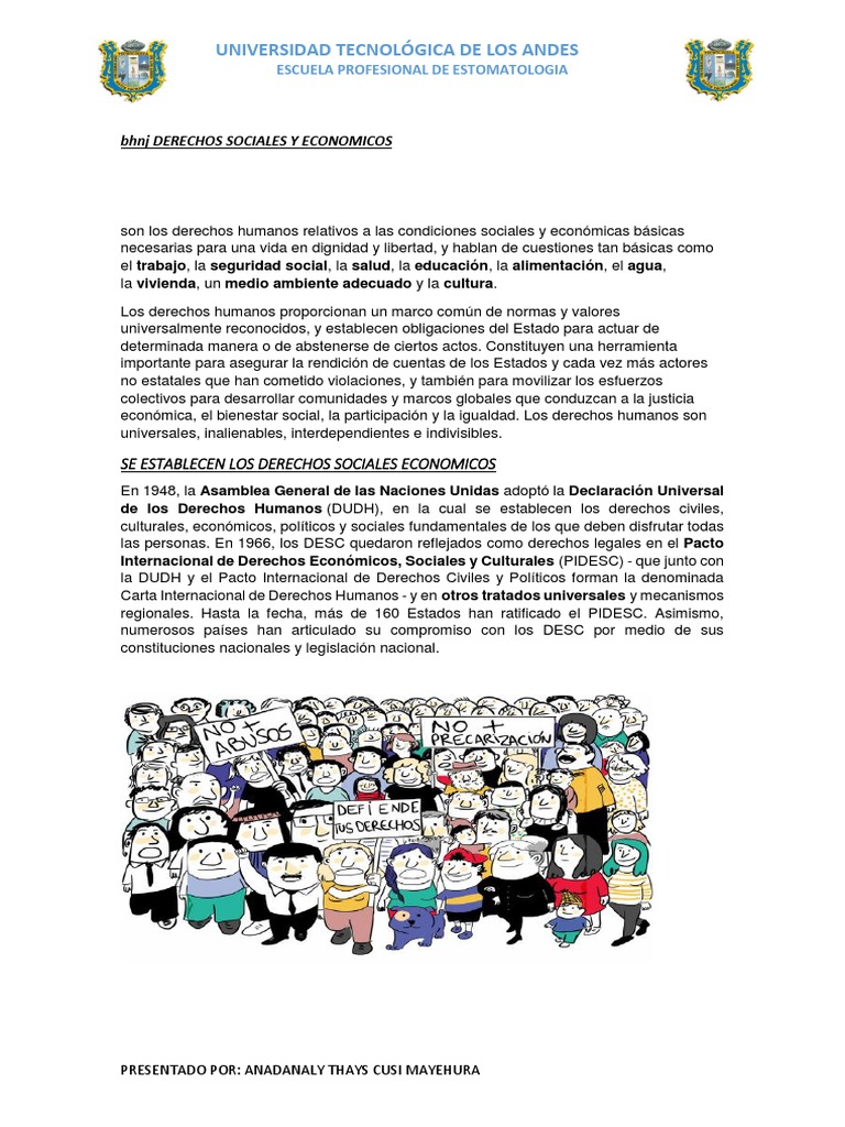 Derechos Económicos, Sociales y Culturales | PDF | Derechos humanos ...