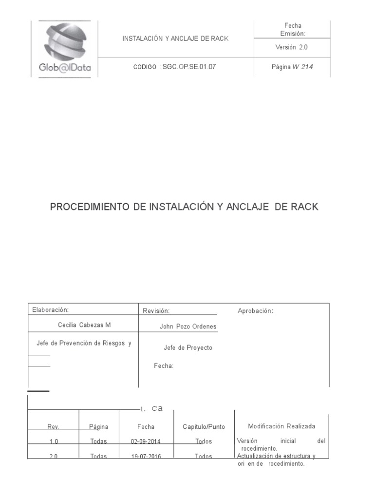 Instalación y Anclaje de Racks | PDF | Seguridad y salud ocupacional ...