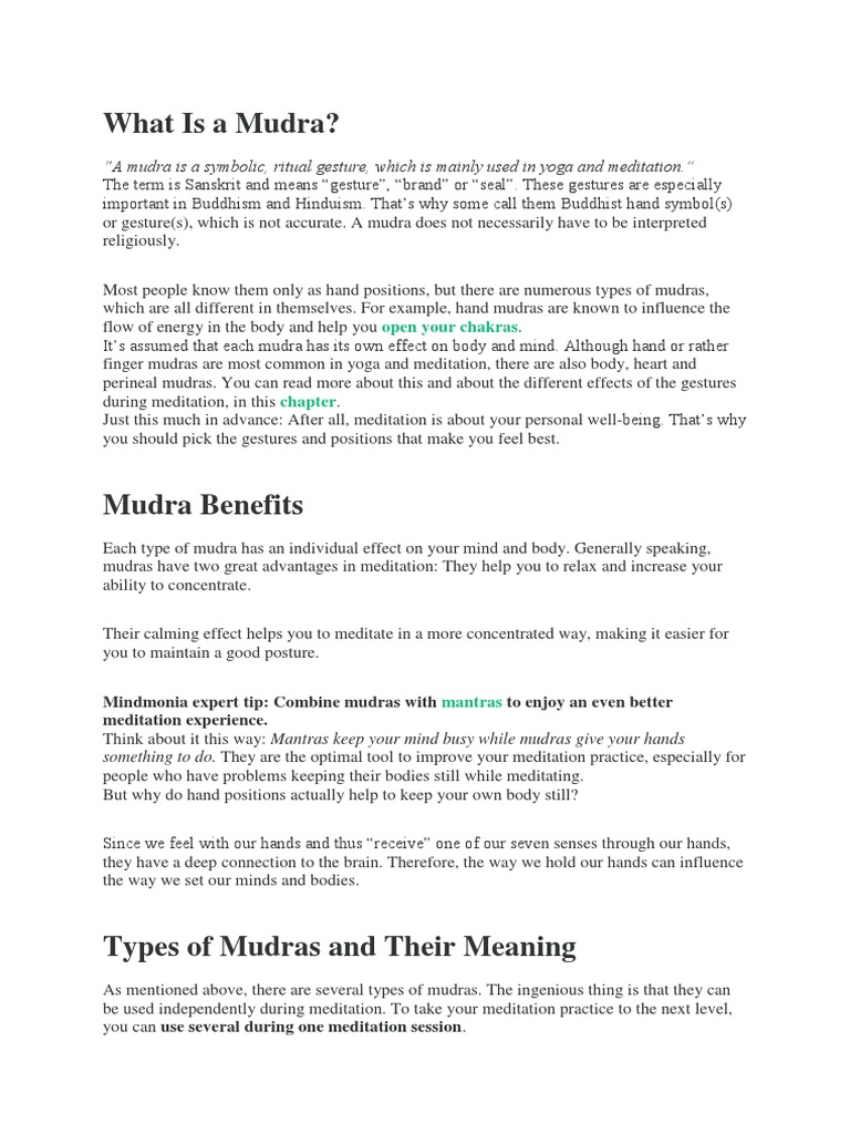 Mudras Docx Mantra Meditation