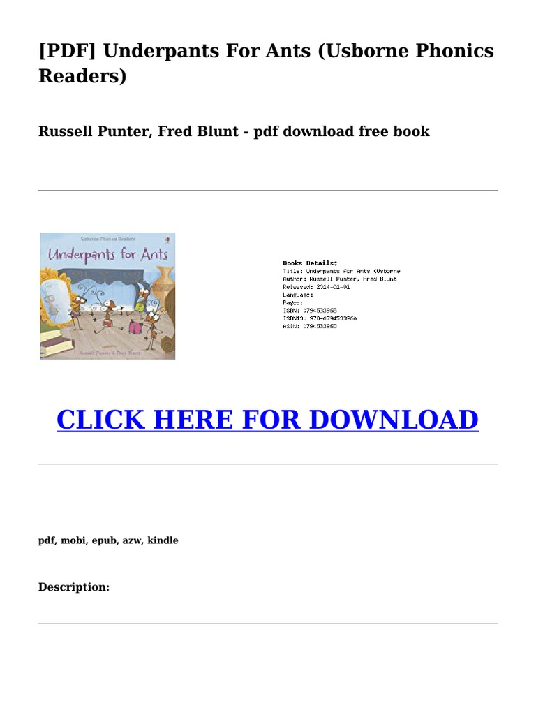 603 Underpants For Ants Usborne Phonics Readers PDF E Books Books