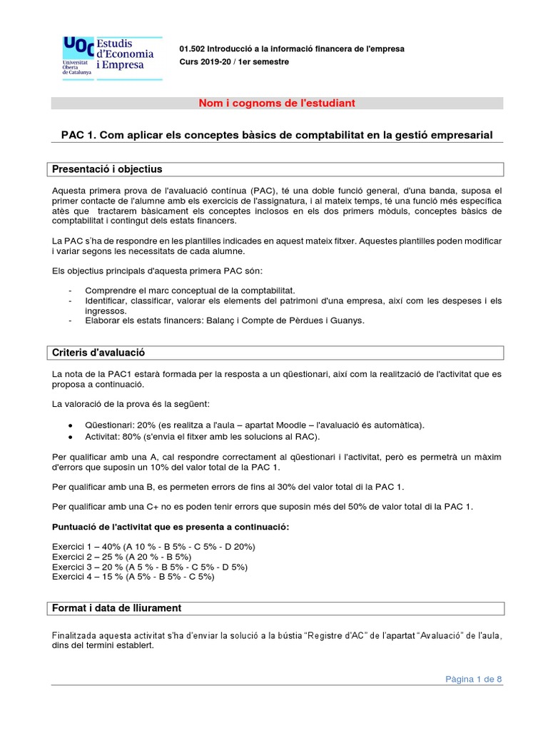PAC1 - Enunciat | PDF