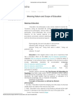 Meaning Nature and Scope of Education PDF