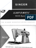 Singer Slant Shank 503 Sewing Machine Manual