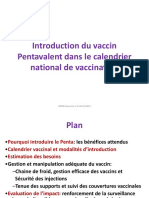 Introduction Du Vaccin Pentavalent Dans Le Calendrier Natio