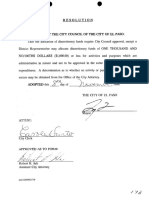 1994 City of El Paso Resolution on Discretionary Funds