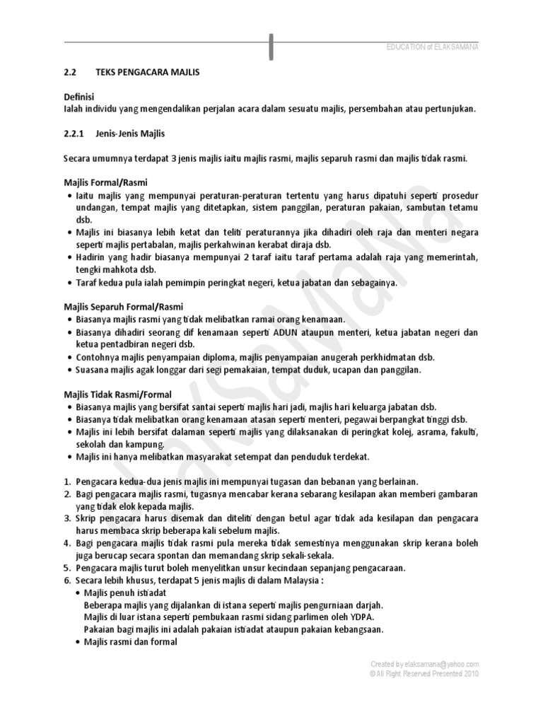 Teks Pengacara Majlis Pdf
