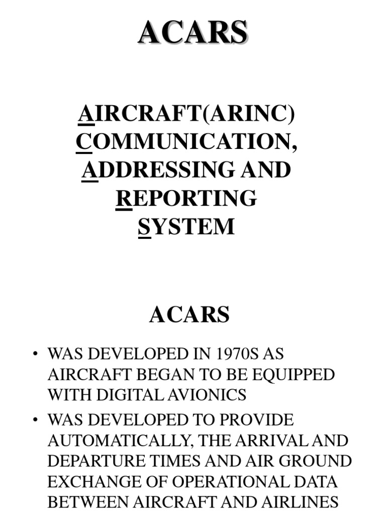 ACARS | Download Free PDF | Telecommunications | Digital Technology
