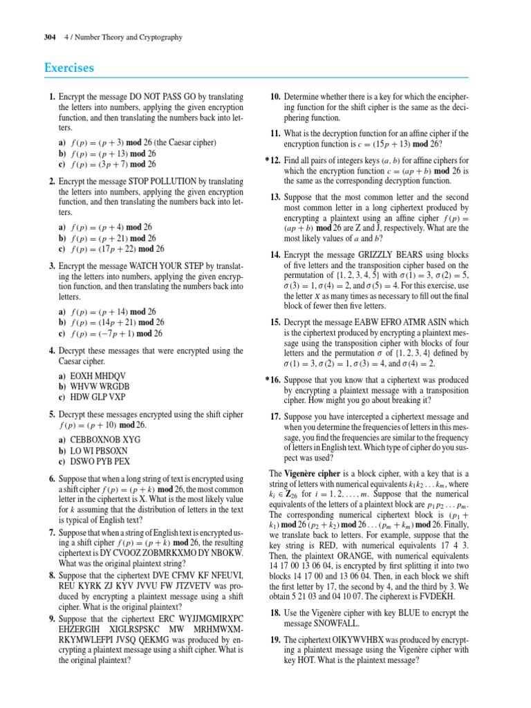 Excise 325 326 | PDF | Cryptography | Cipher