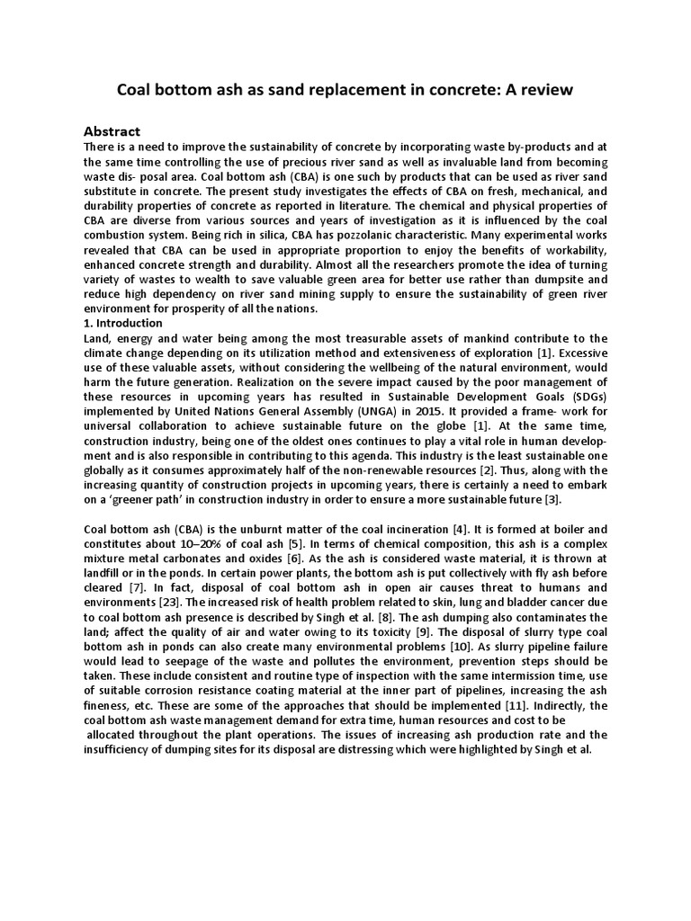 Coal Bottom Ash as Concrete Sand Substitute | PDF | Concrete | Fly Ash