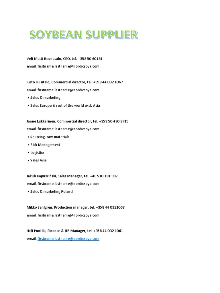 Soybean Supplier PDF