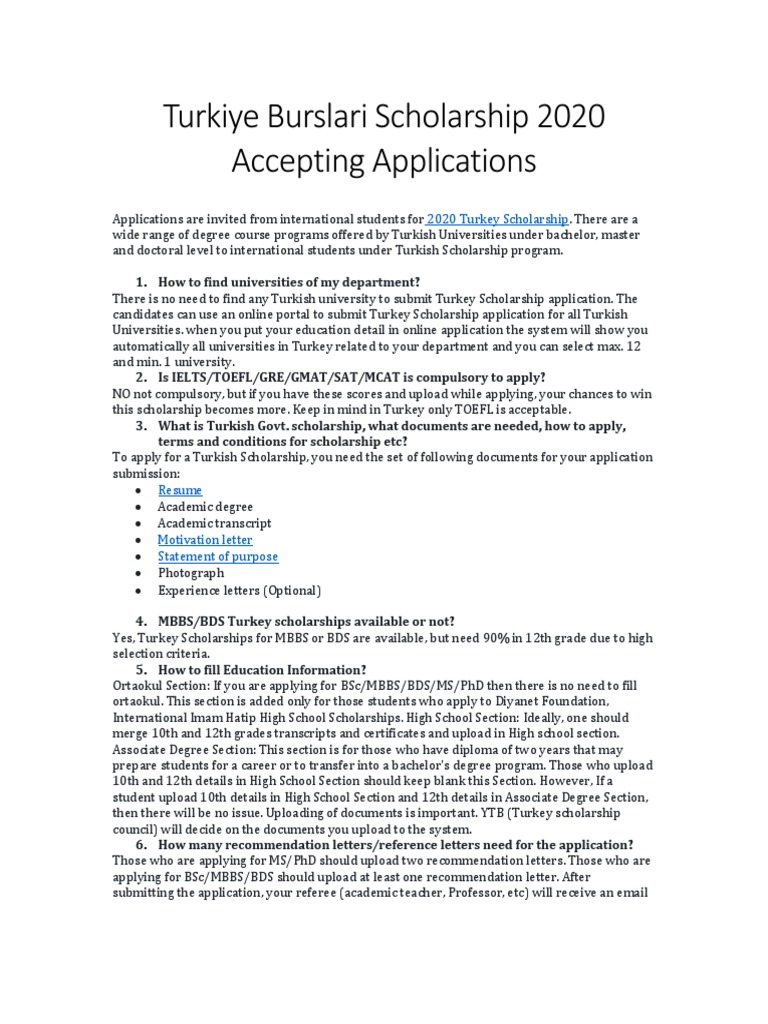 Turkey Scholarship 2020 Open Academic Degree Doctor Of Philosophy Apalagi jika kamu mampu mendapatkan surat rekomendasi dari calon dosenmu itu nilai besar.