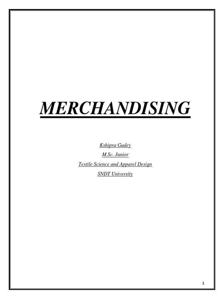 MERCHANDISING PDF Retail Merchandising