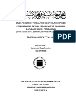 Proposal Ta Studi Pengaruh Termal Terhadap Nilai Koefisien Permeabilitas Batuan Pada Reaktor Gasifikasi Batubara Bawah Permukaan