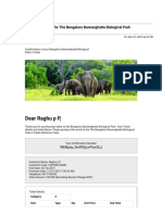 Gmail - Your E-Ticket Confirmation For The Bengaluru Bannerghatta Biological Park