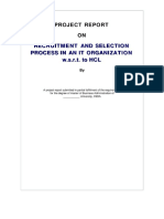 Vebuka PROJECT REPORT ON RECRUITMENT AND SELECTION PROCESS IN AN IT ORGANIZATION PDF