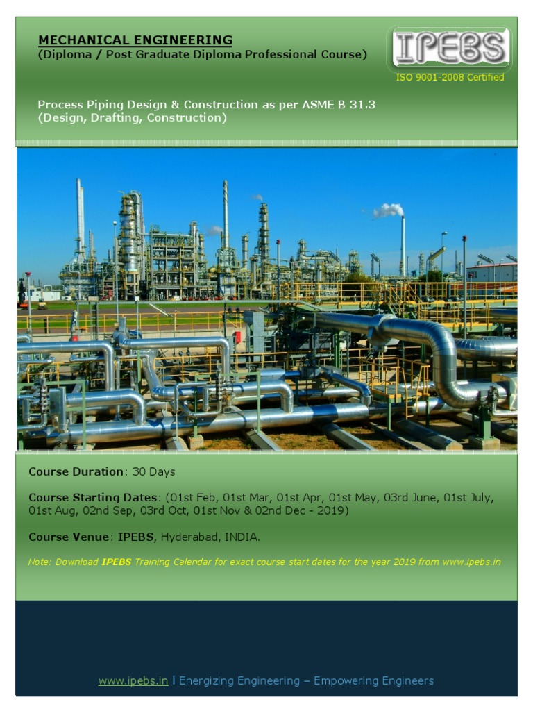 Piping Design Course: ASME B31.3 Training | PDF | Pipe (Fluid ...